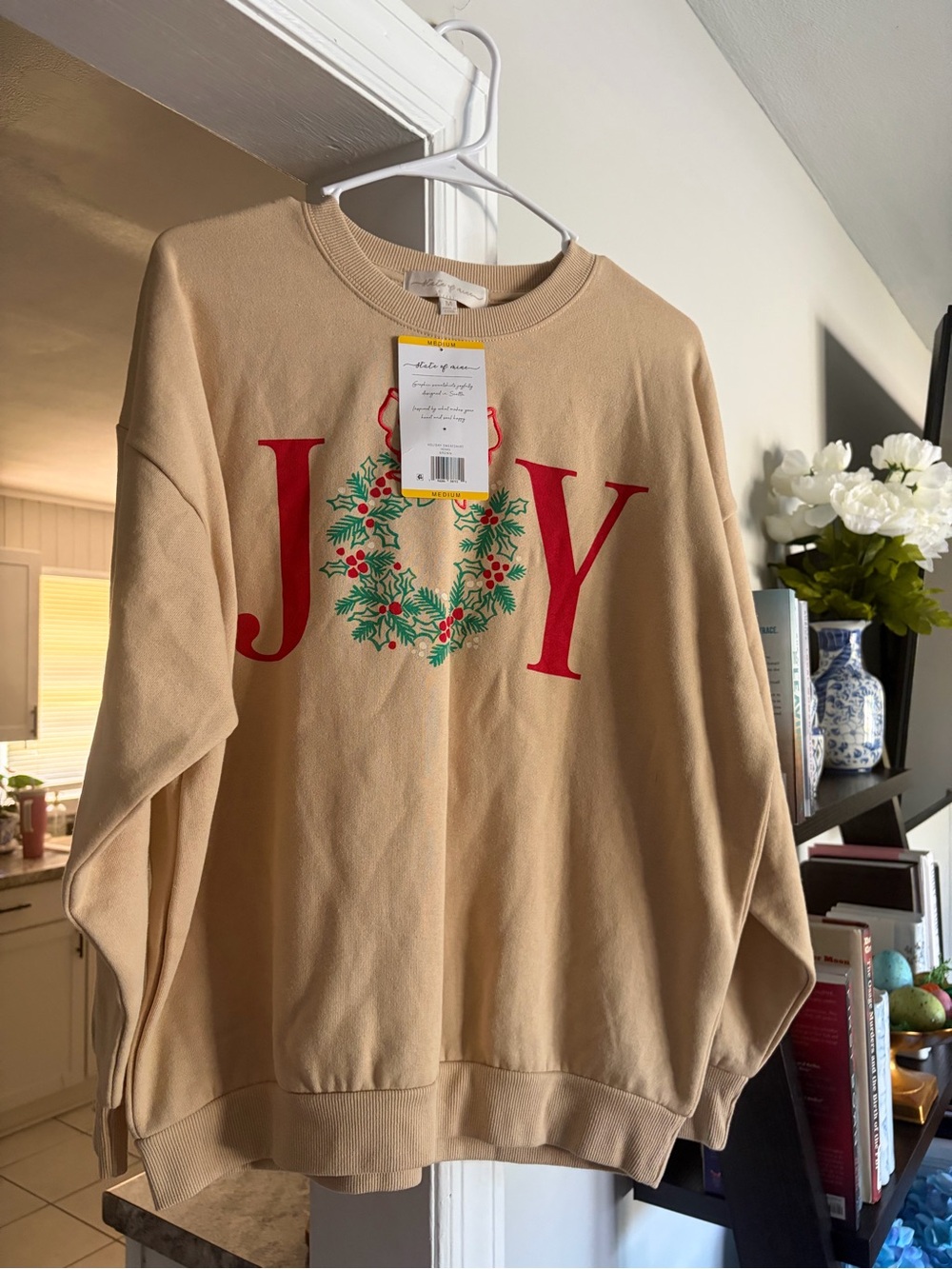 State of Mine JOY Christmas Sweatshirt Medium NWT Holiday Crewneck